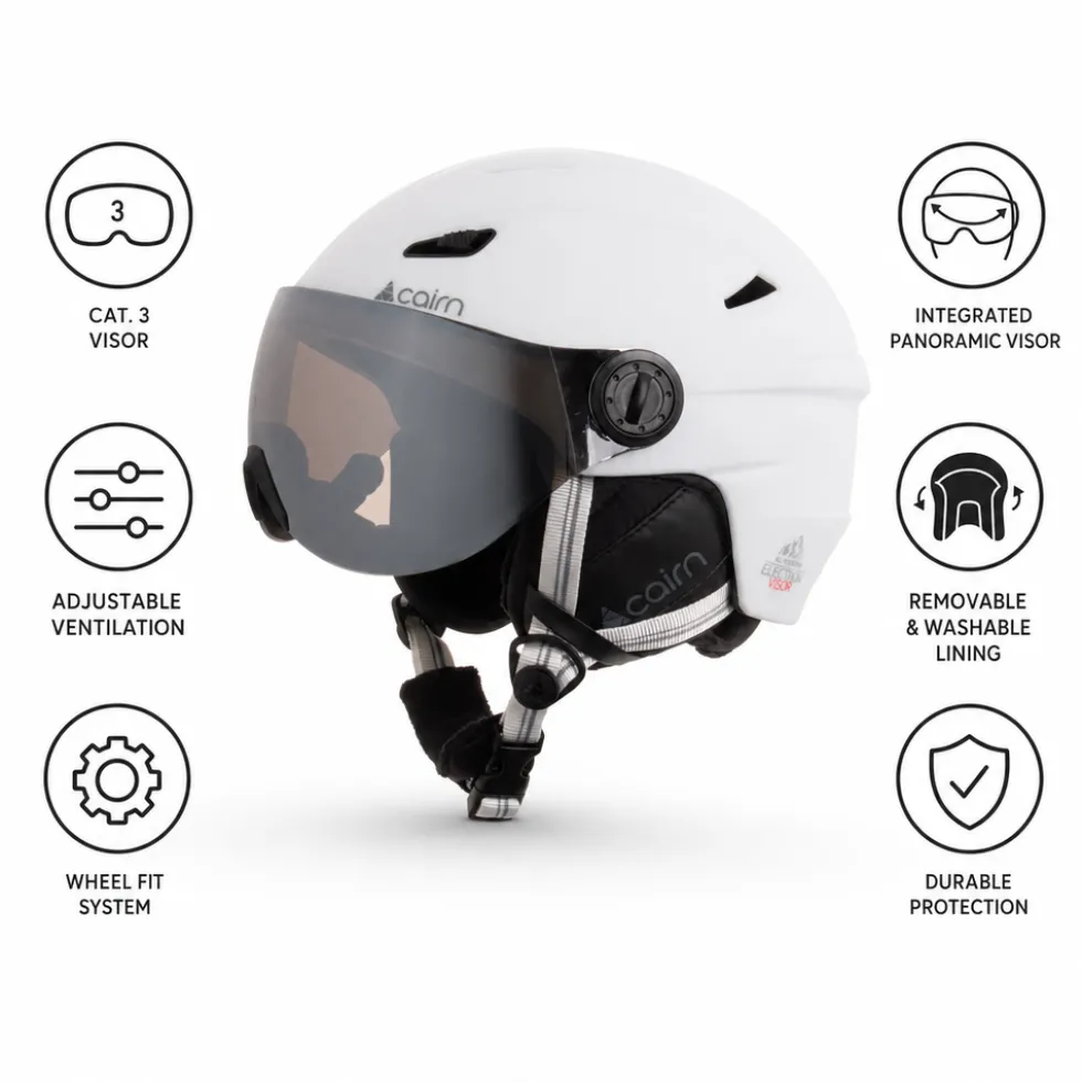 Casco con visiera Cairn Electron Visor Mat White