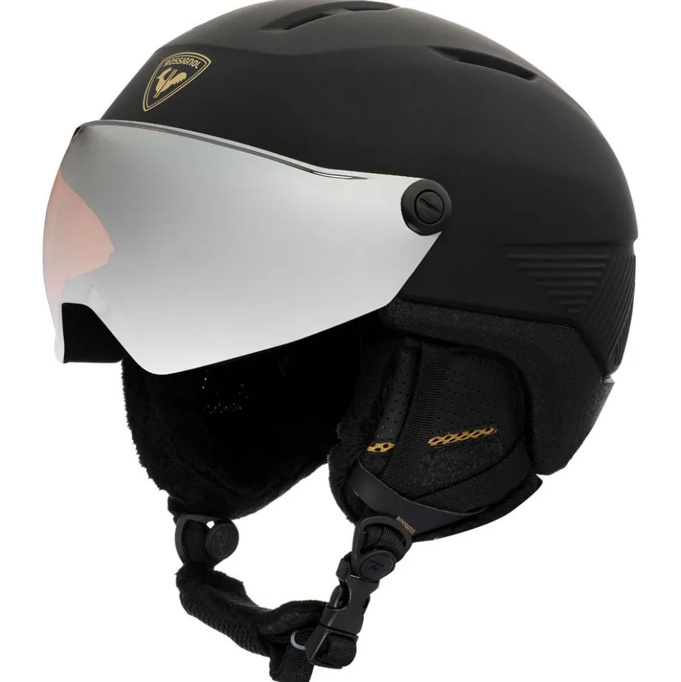 Casco con visiera Rossignol Fit Visor Impacts Women Black Orange Silver Mirror