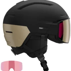 Casco con visiera Salomon Driver Prime Sigma Plus Black Light Black Gold + Silver PInk