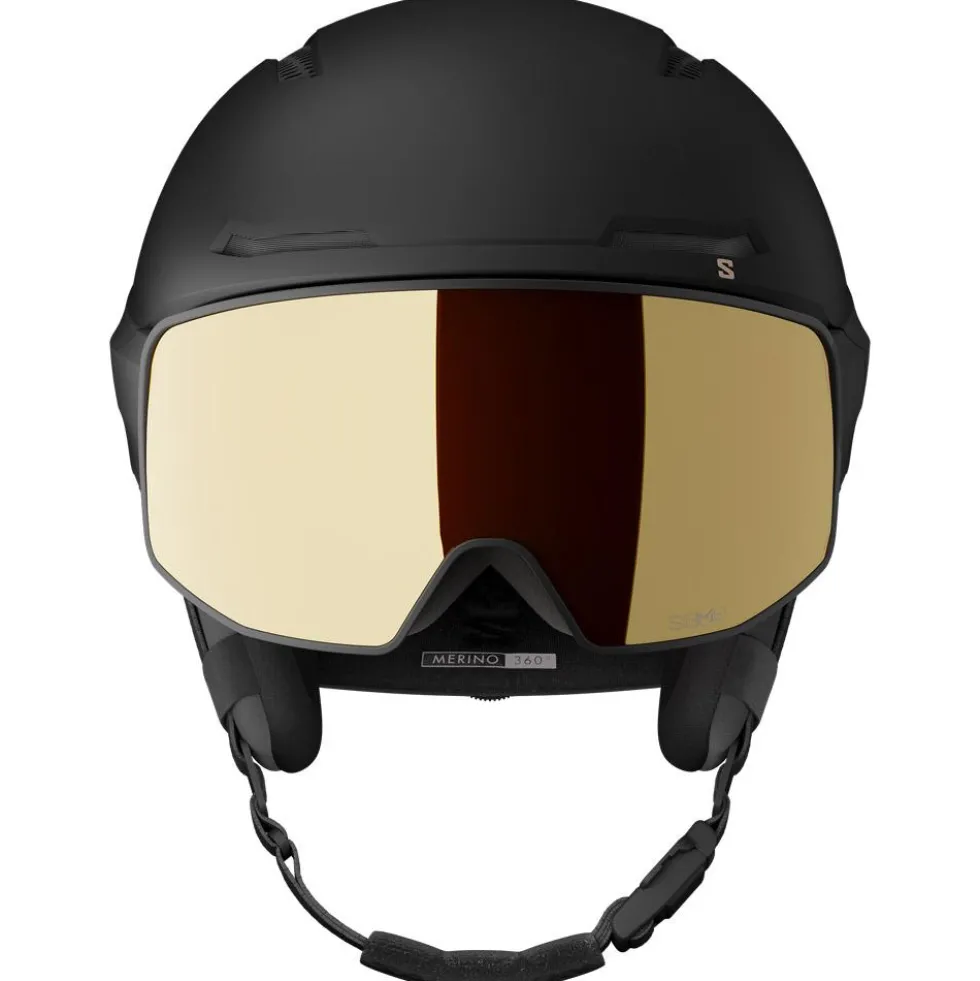 Casco con visiera Salomon Driver Prime Sigma Plus Black Light Black Gold + Silver PInk