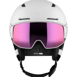 Casco con visiera Salomon Driver Prime Sigma Plus White Silver Pink + Sky Blue