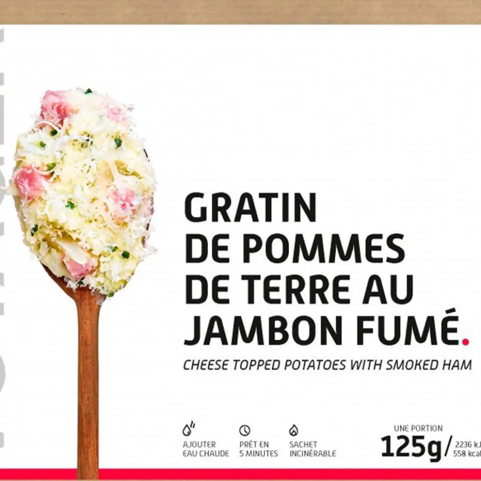 Cibo liofilizzato Voyager Gratin De Pommes De Terre Au Jambon Fumé 125 g.