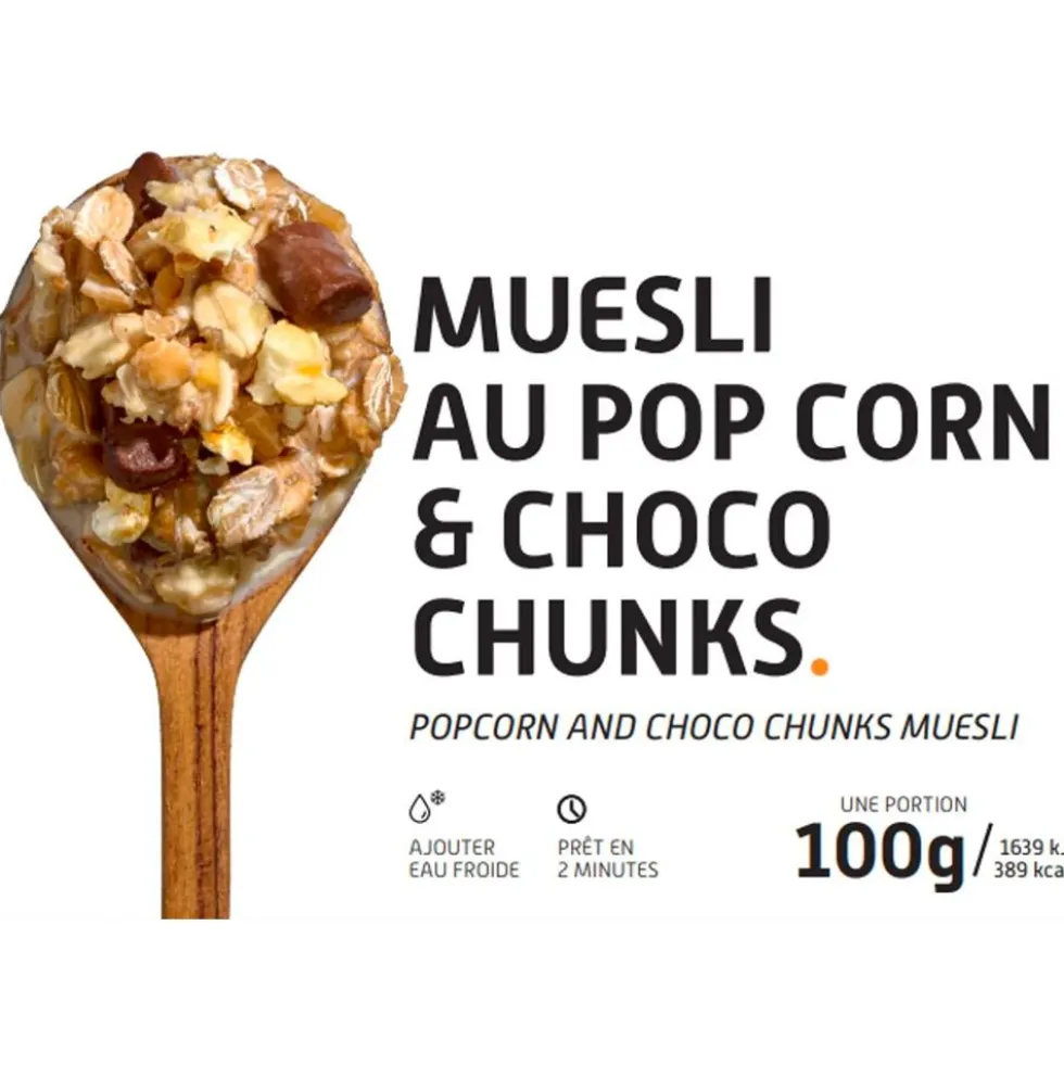 Cibo liofilizzato Voyager Muesli Pop Corn & Choco Chunks 100 g.