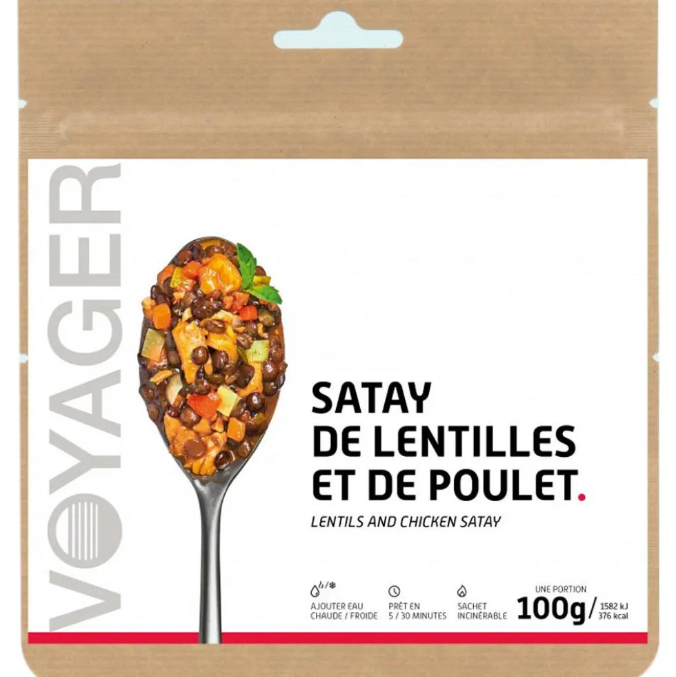 Cibo liofilizzato Voyager Satay De Lentilles Au Poulet 100 g.