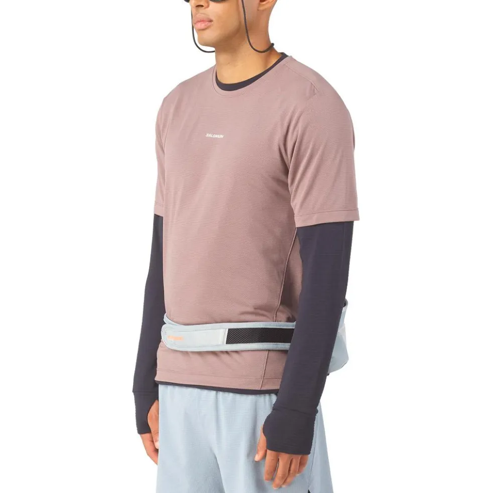 Cintura da corsa Salomon Cross Belt 2 Bottles Gray Violet Quarry Nectarine