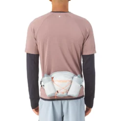 Cintura da corsa Salomon Cross Belt 2 Bottles Gray Violet Quarry Nectarine