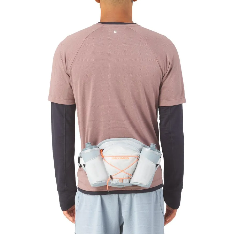 Cintura da corsa Salomon Cross Belt 2 Bottles Gray Violet Quarry Nectarine