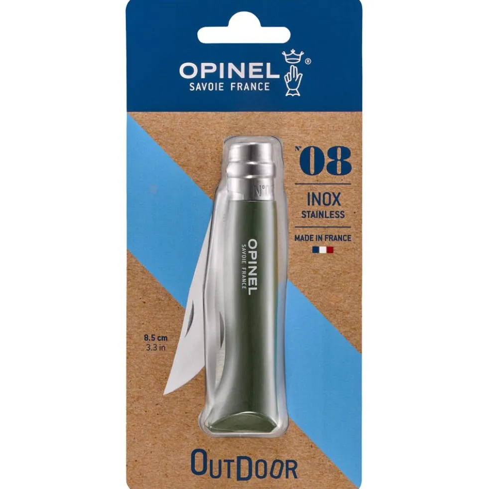 Coltelli Opinel N°08 Baroudeur Blister Kaki
