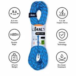 Corde Beal Cobra II 8.6mm Dry Cover Blue