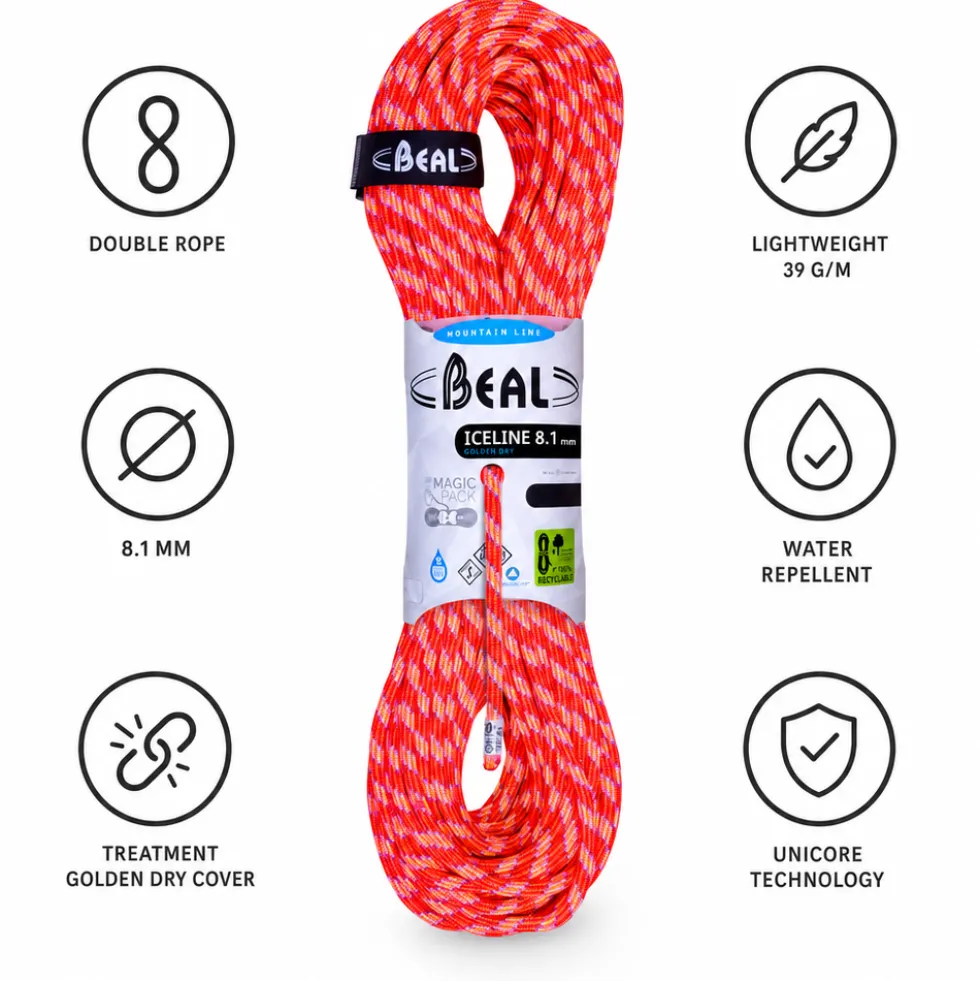 Corde Beal Ice Line 8.1mm Golden Dry Orange