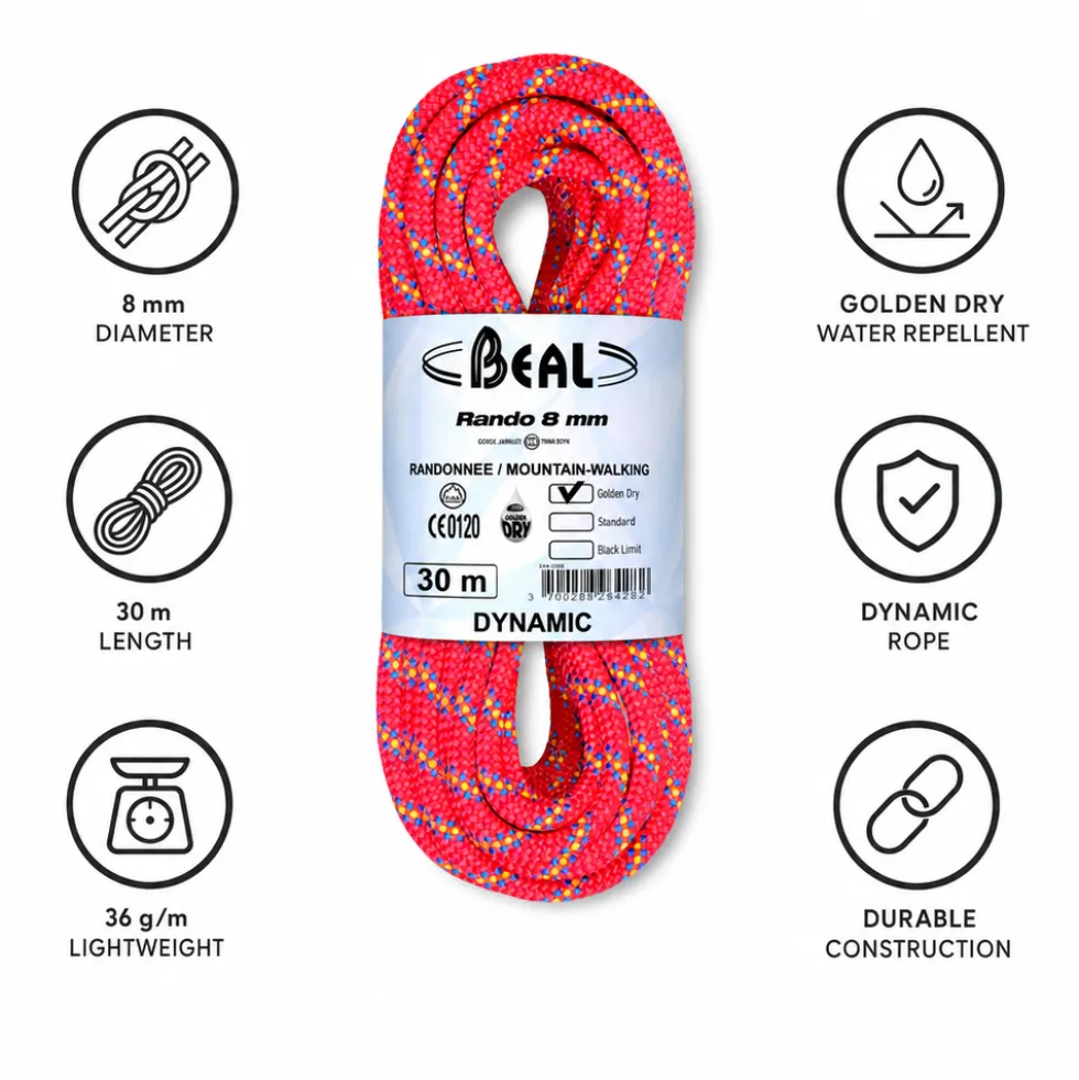 Corde Beal Rando 8mm Golden Dry Pink