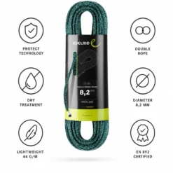 Corde Edelrid Starling Protect Pro Dry 8.2mm Icemint Night