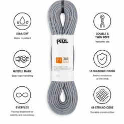 Corde Petzl Paso Guide 7,7mm Gris