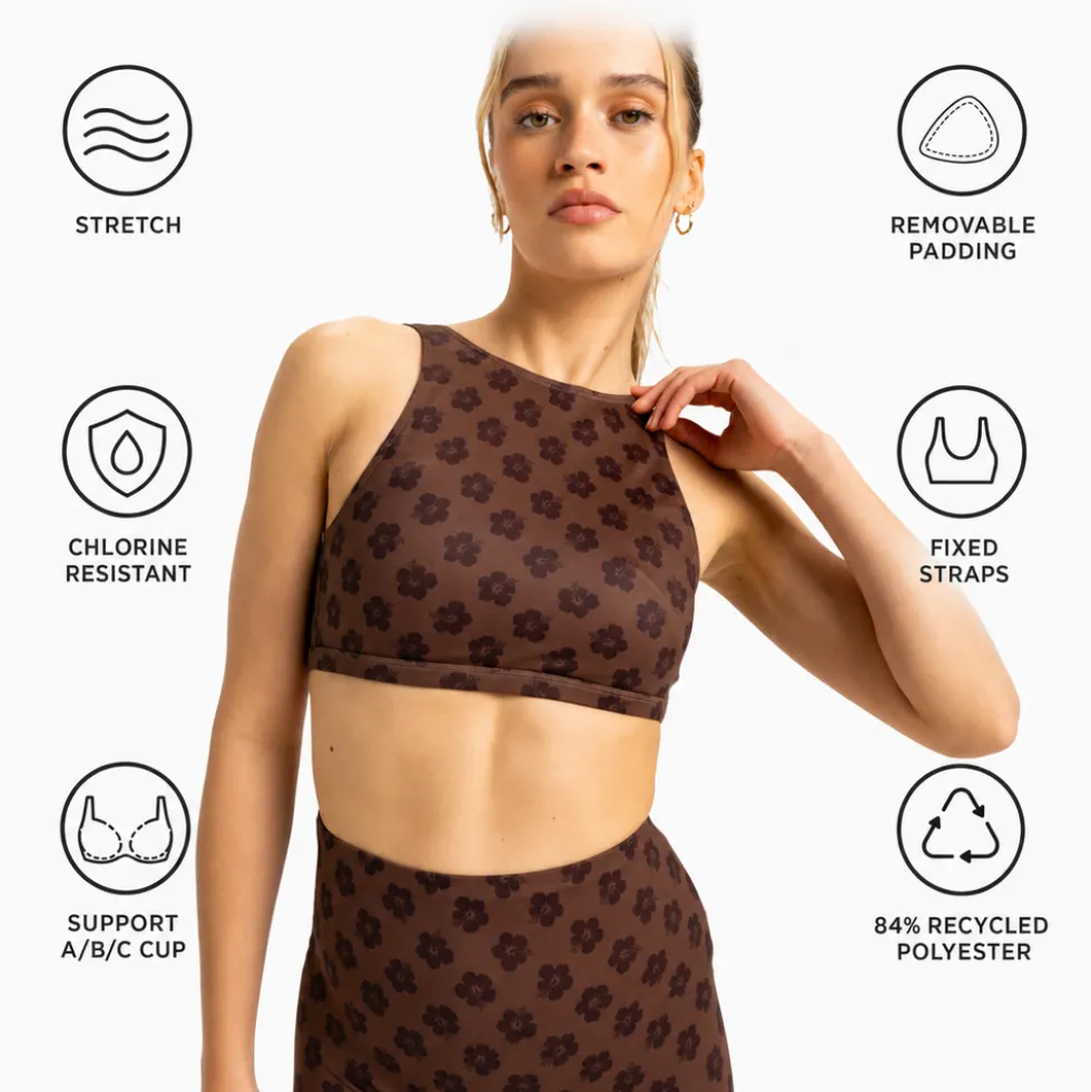 Costume da bagno Roxy Roxy Pro Wave - Bikini Top Chocolate Plum Polka