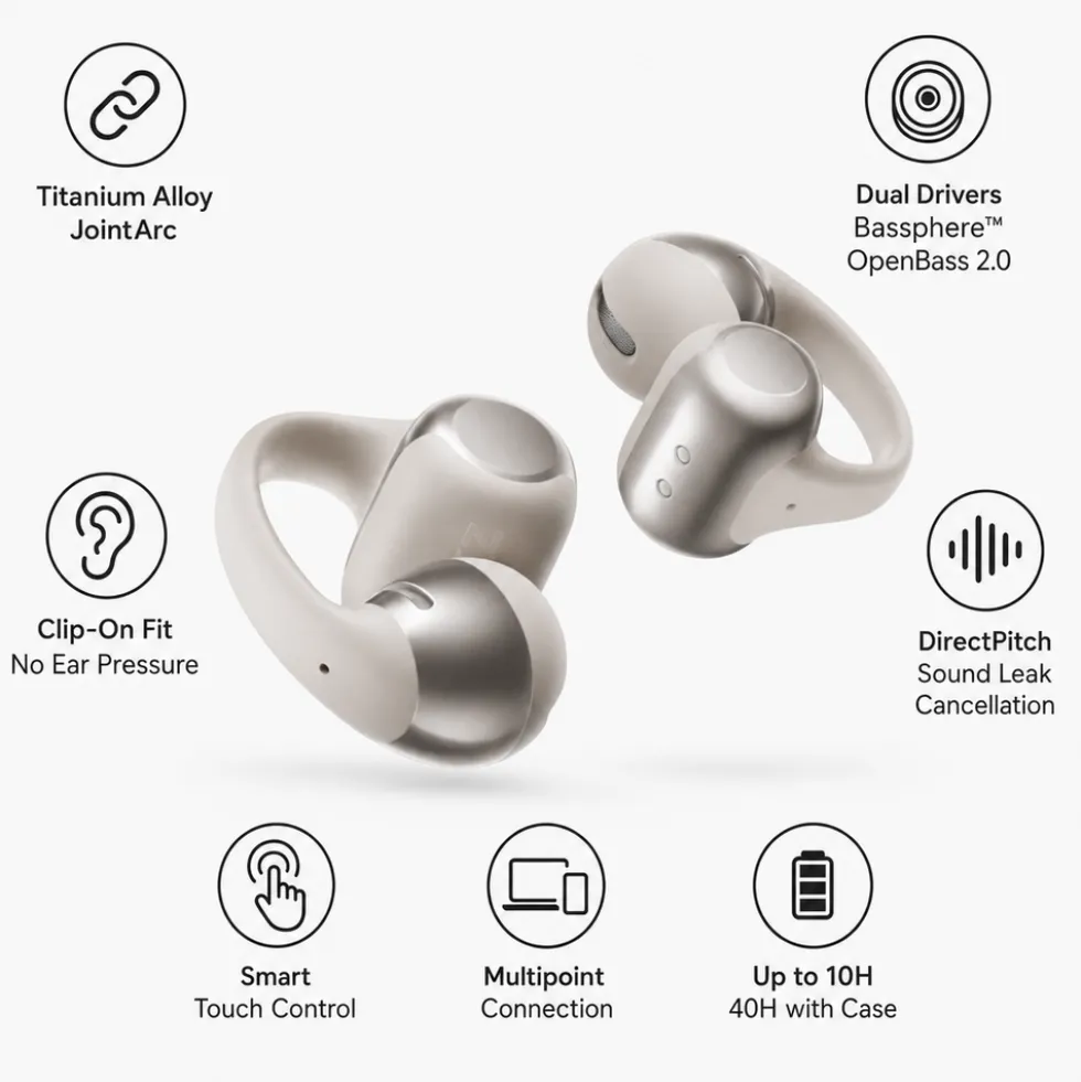 Cuffie Shokz OpenDots One Gris