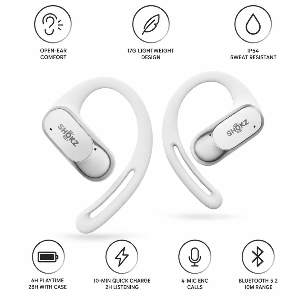 Cuffie Shokz OpenFit Air Blanc