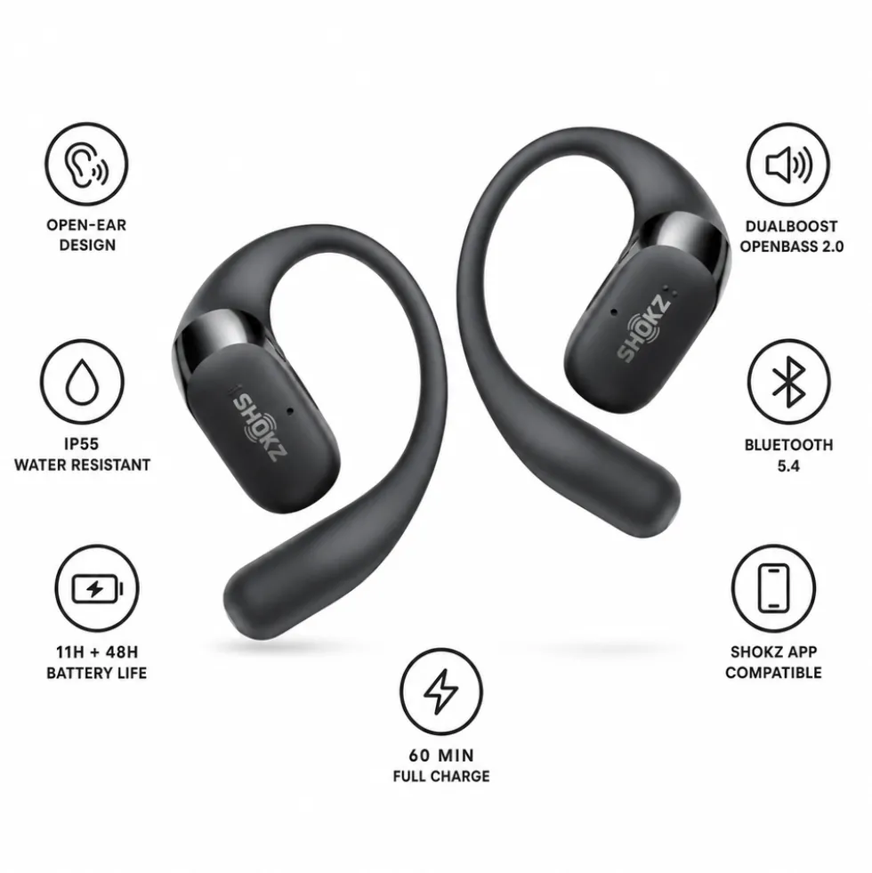 Cuffie Shokz OpenFit 2 Noir