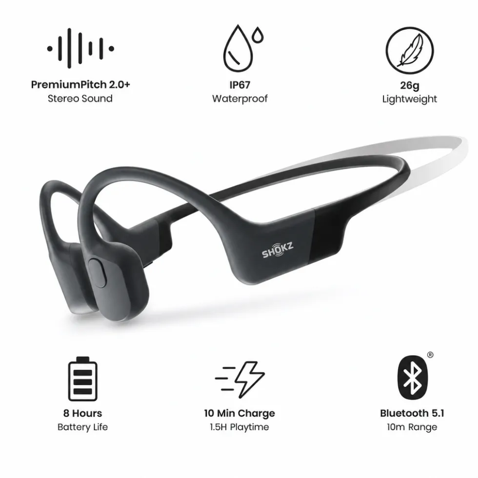 Cuffie Shokz OpenRun Mini Noir Cosmique
