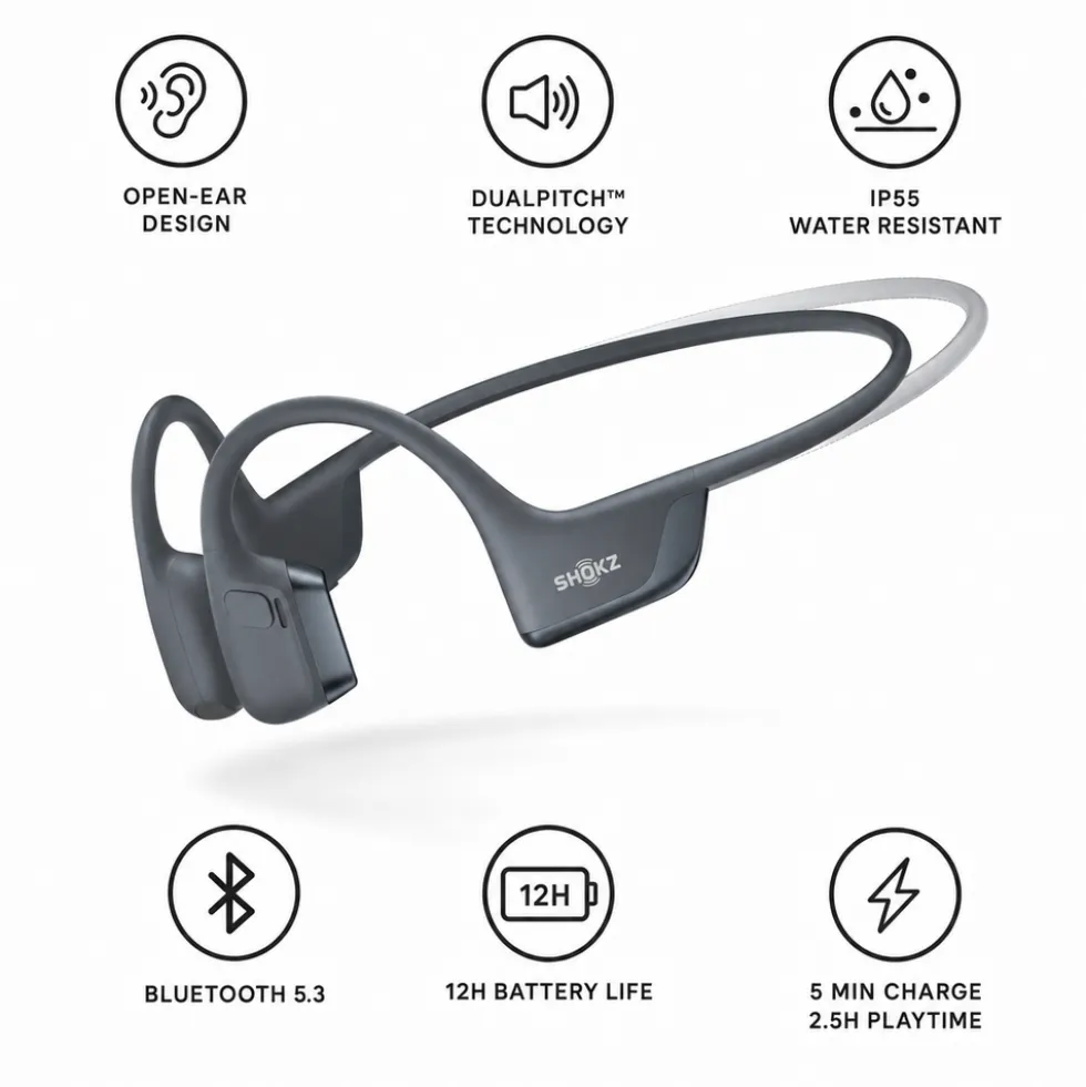 Cuffie Shokz OpenRun Pro 2 Mini Noir