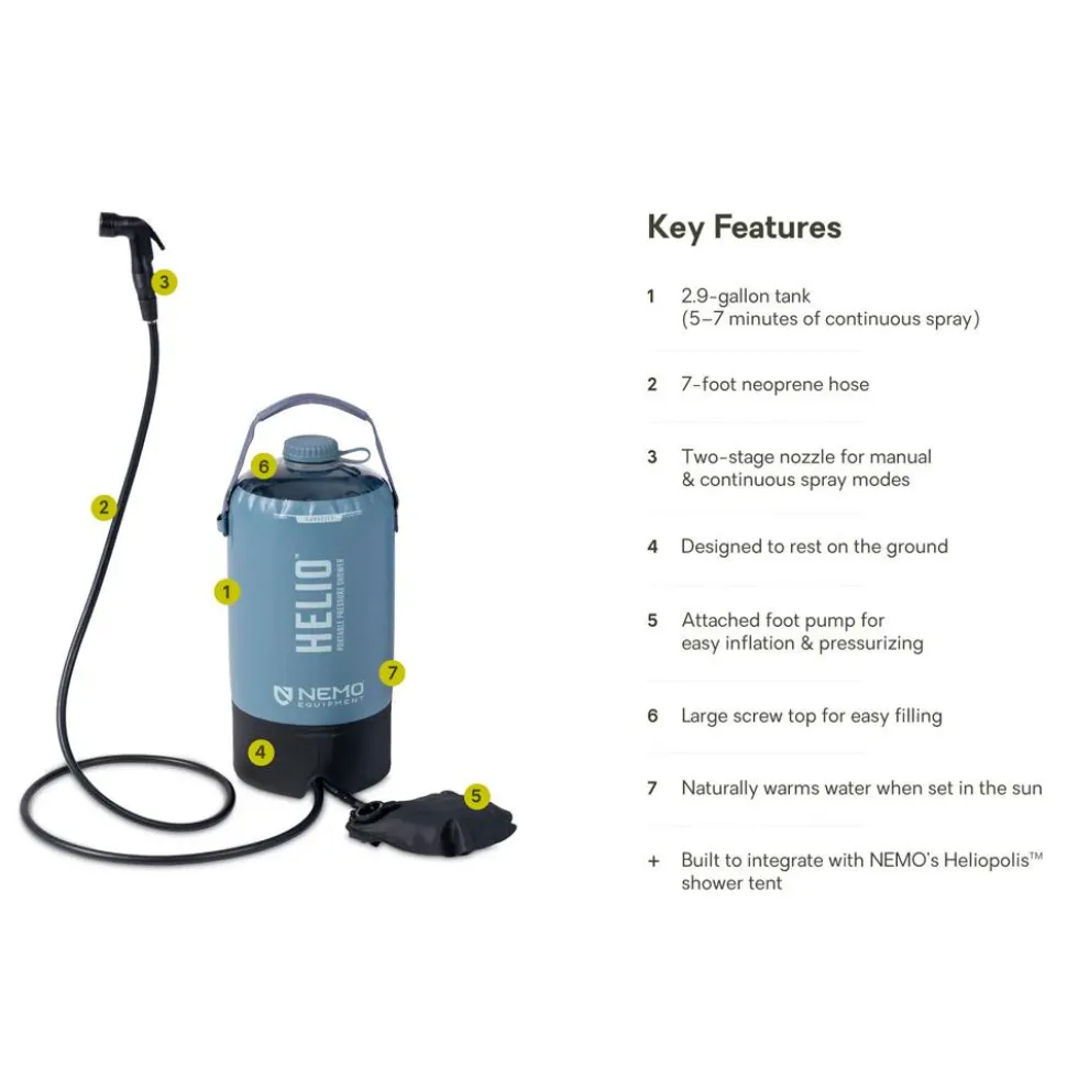Doccia solare Nemo Helio Pressure Shower Fortress Black