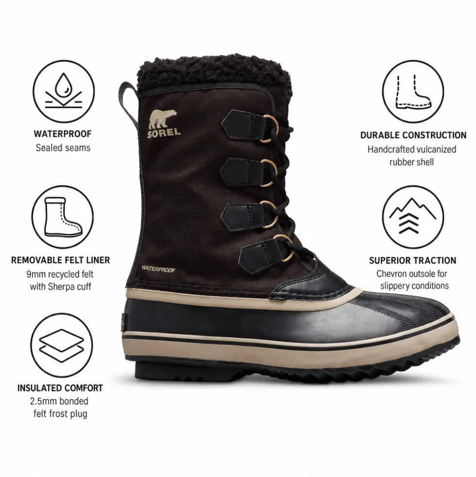 Doposci Sorel 1964 Pac Nylon Wp Black