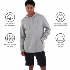Felpa Hurley Icon Pull Over Dark Heather Grey