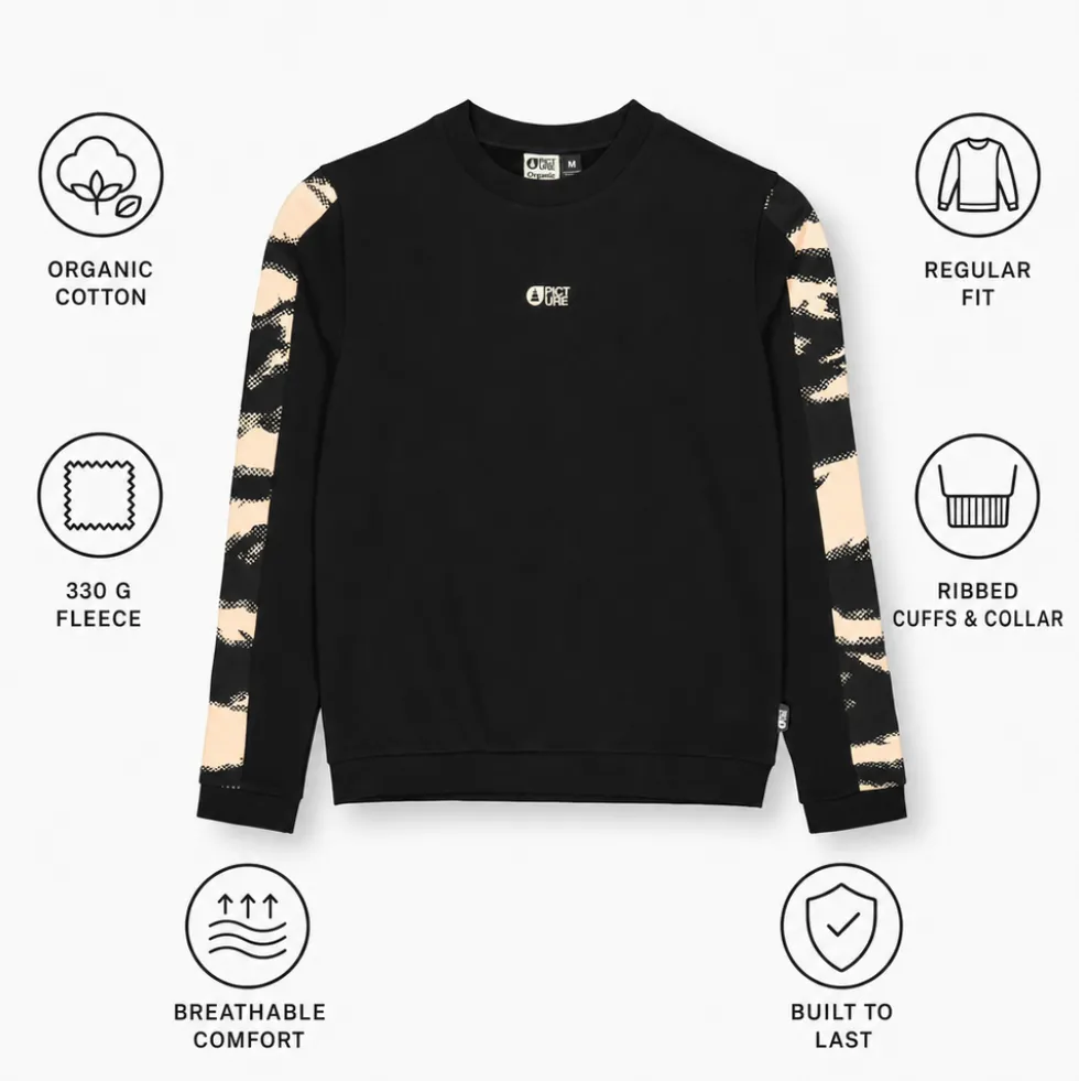 Felpa Picture Blayr Printed Crew Black Shadow