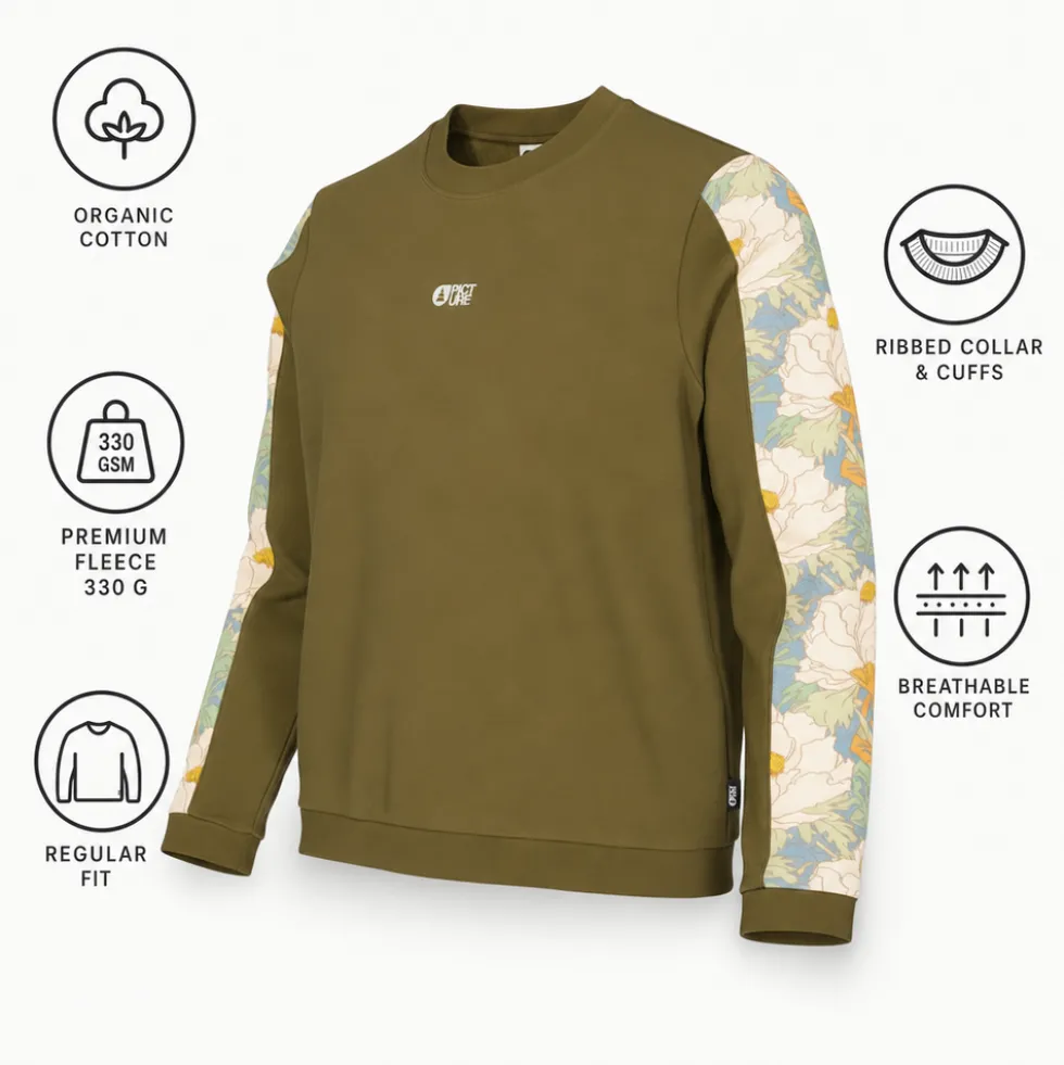 Felpa Picture Blayr Printed Crew Tobacco Timeless Flower