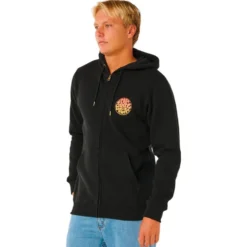 Felpa Rip Curl Wettie Passage Icon Zip Through Black