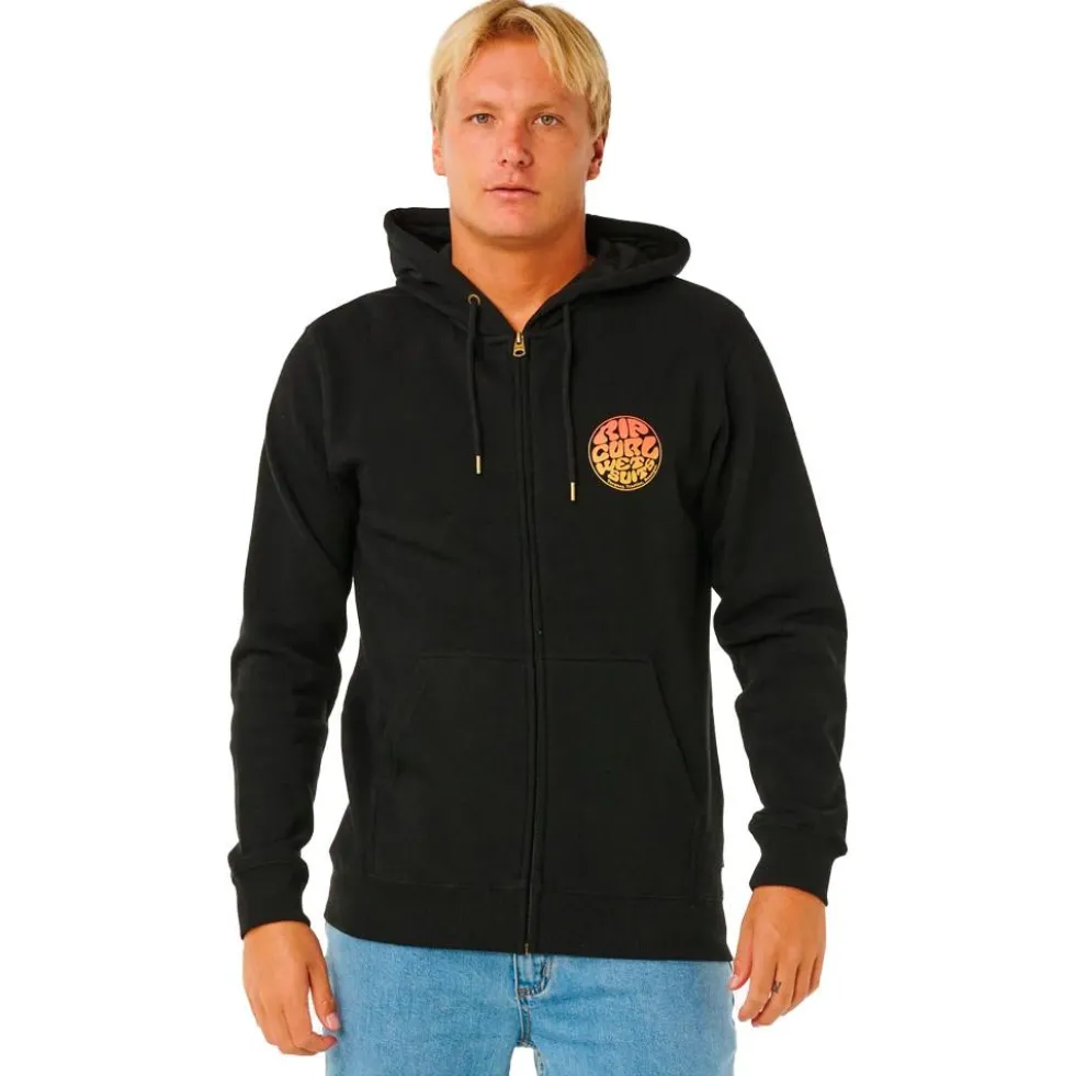 Felpa Rip Curl Wettie Passage Icon Zip Through Black