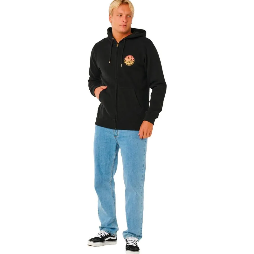 Felpa Rip Curl Wettie Passage Icon Zip Through Black