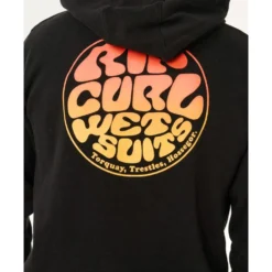 Felpa Rip Curl Wettie Passage Icon Zip Through Black