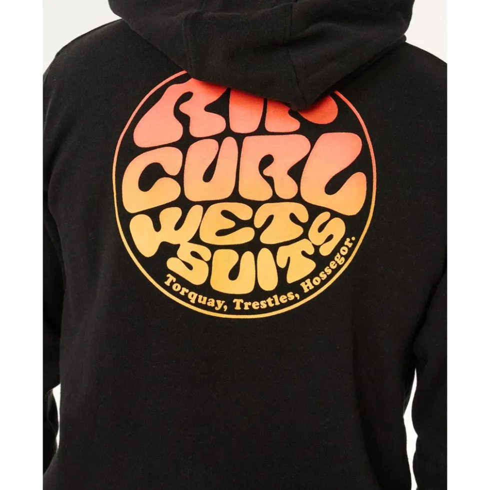 Felpa Rip Curl Wettie Passage Icon Zip Through Black