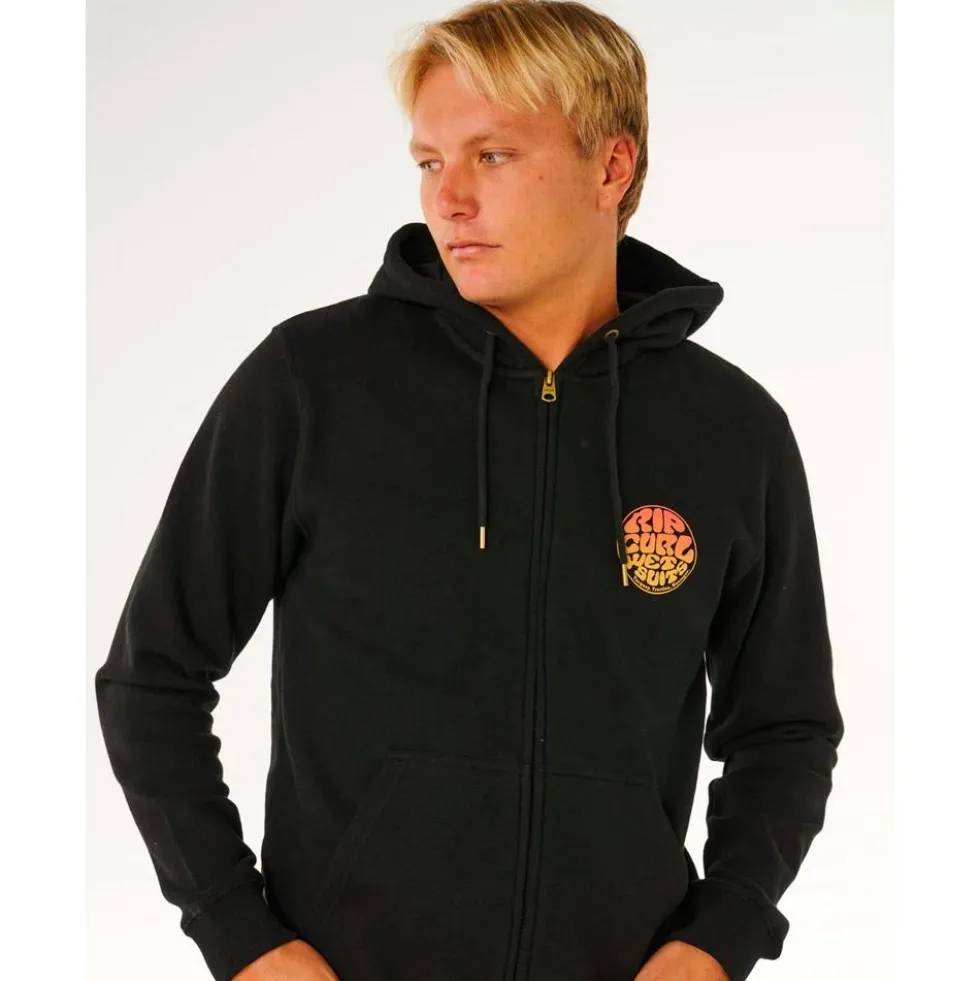 Felpa Rip Curl Wettie Passage Icon Zip Through Black