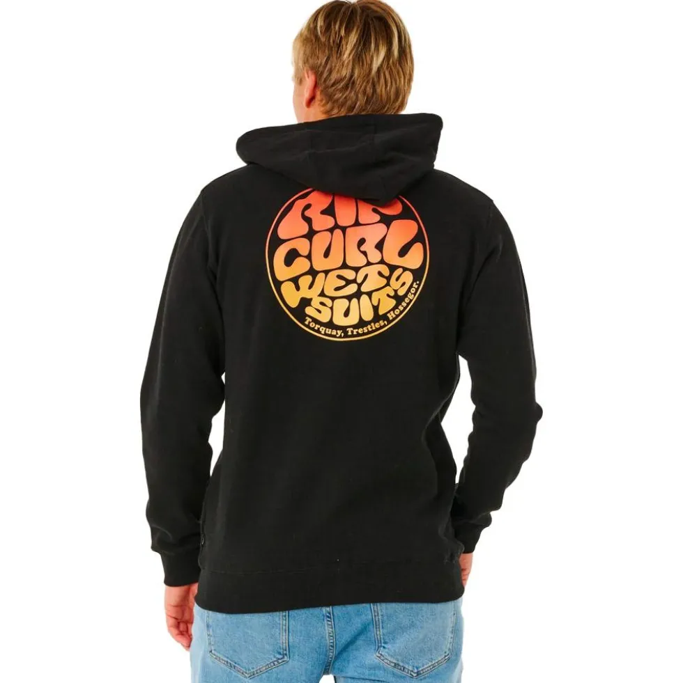 Felpa Rip Curl Wettie Passage Icon Zip Through Black