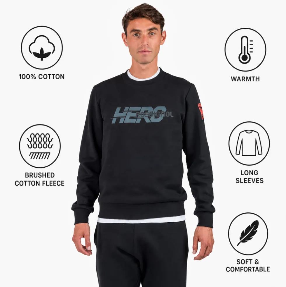 Felpa Rossignol New Hero Crew Neck Black