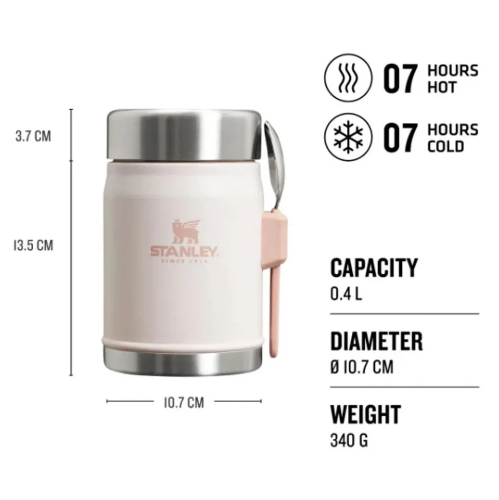 Gavette Stanley The Legendary Food Jar + Spork 0.4L Rose Quartz