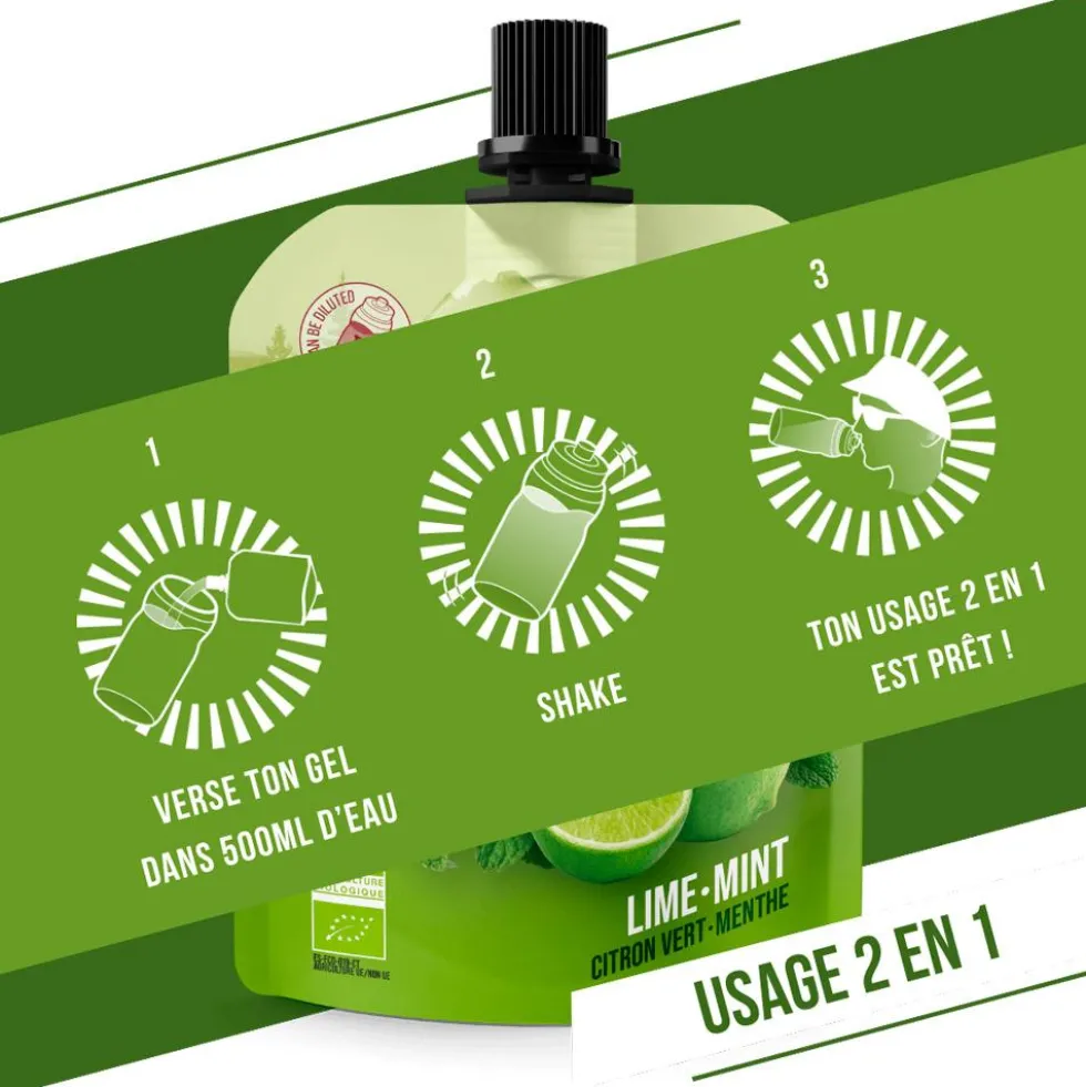 Gel energetici Baouw Gel Naturel Bio 85 g. Citron Vert Menthe