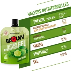 Gel energetici Baouw Gel Naturel Bio 85 g. Citron Vert Menthe
