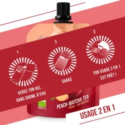 Gel energetici Baouw Gel Naturel Bio 85 g. Pêche Thé Matcha