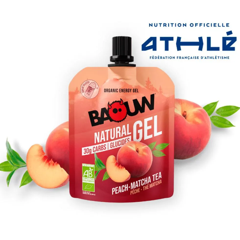 Gel energetici Baouw Gel Naturel Bio 85 g. Pêche Thé Matcha
