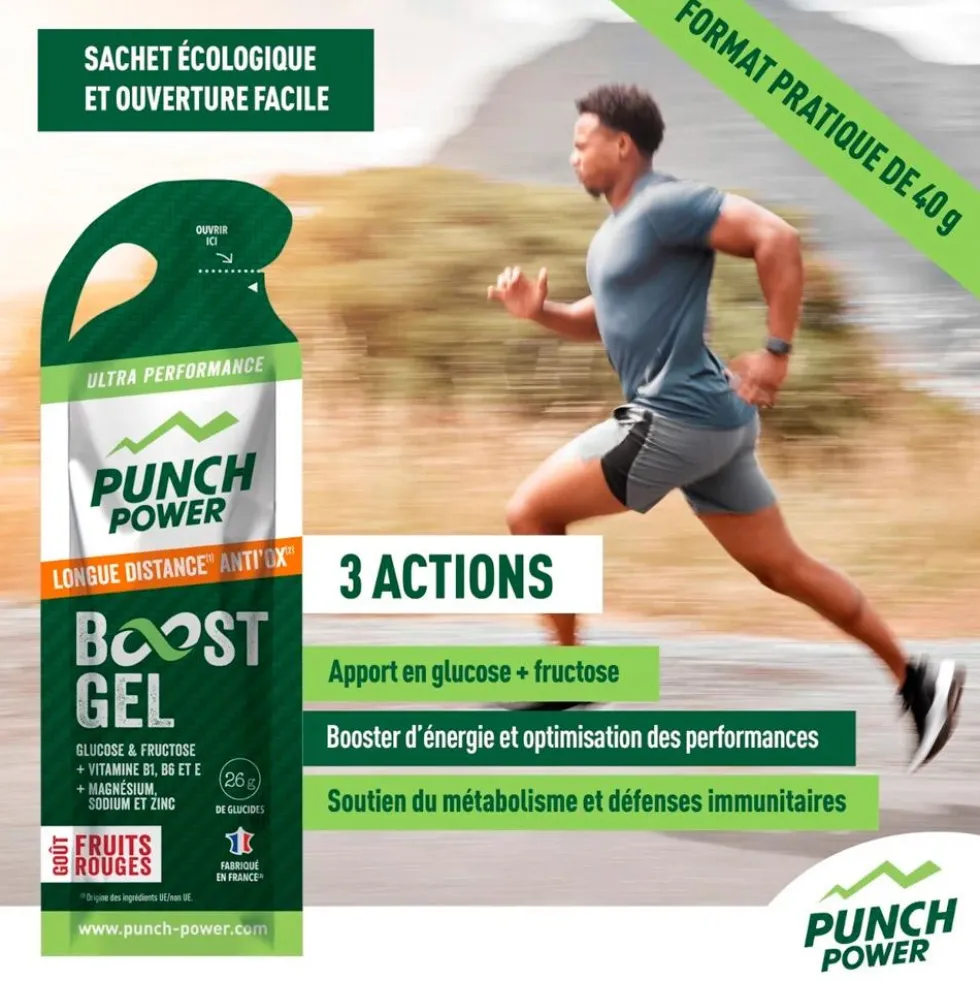 Gel energetici Punch Power Gel Longue Distance Anti'Ox 40 g Fruits Rouges