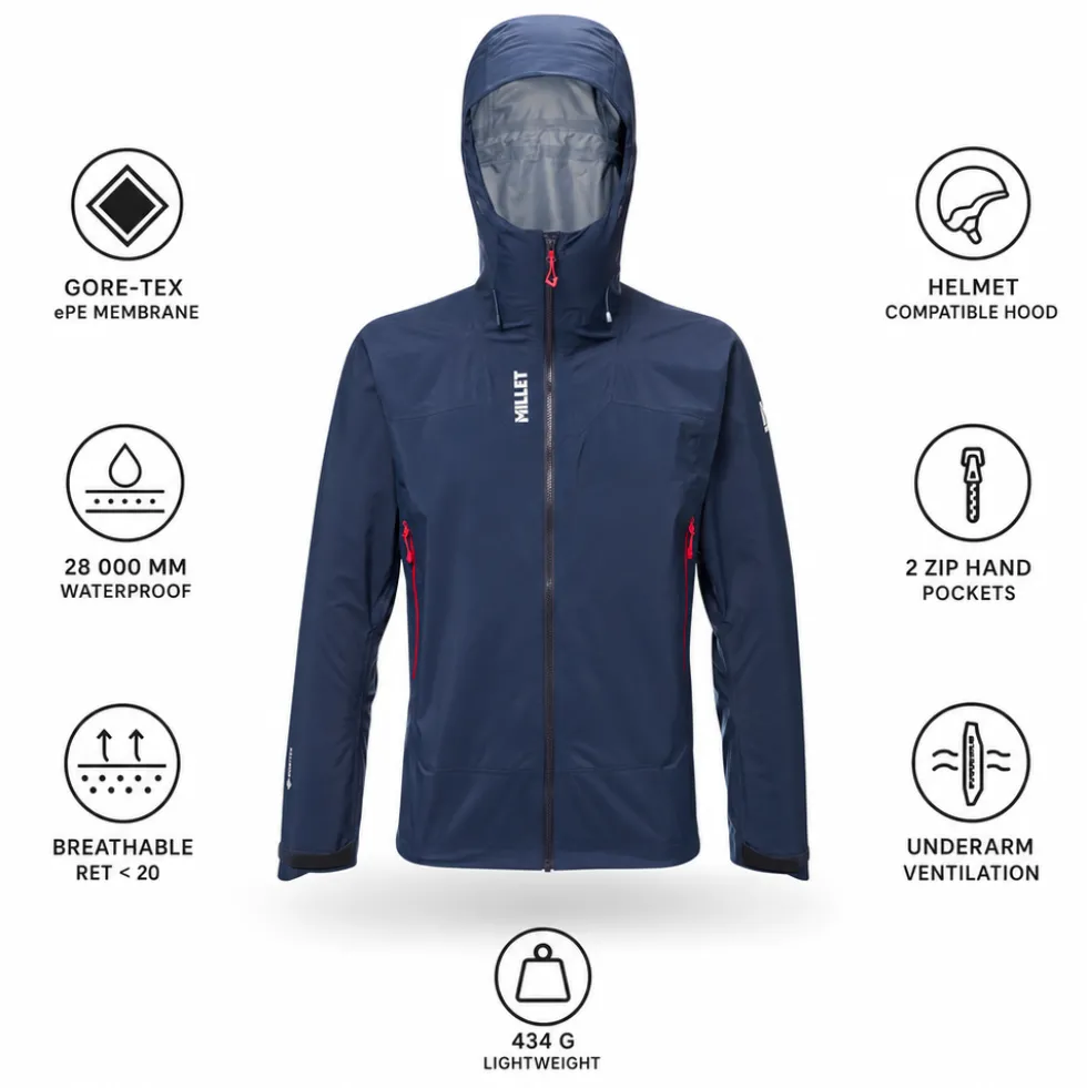 Giacca da alpinismo Millet Kamet Gtx Jacket M Saphir