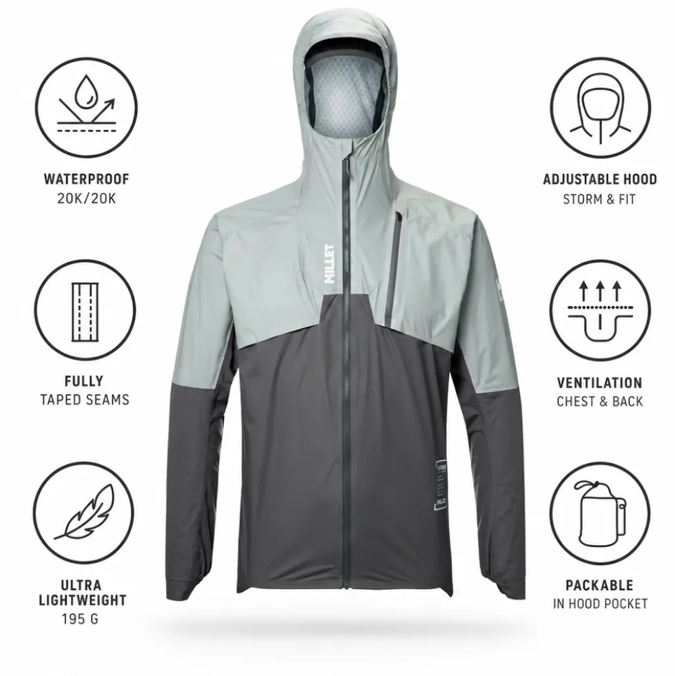 Giacca da trail Millet Intense Pro 2,5L Jacket M Granite Tarmac