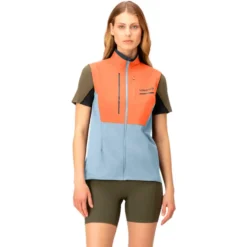 Giacca da trail Norrona senja aero90 Vest W's Flamingo - Blue Fog
