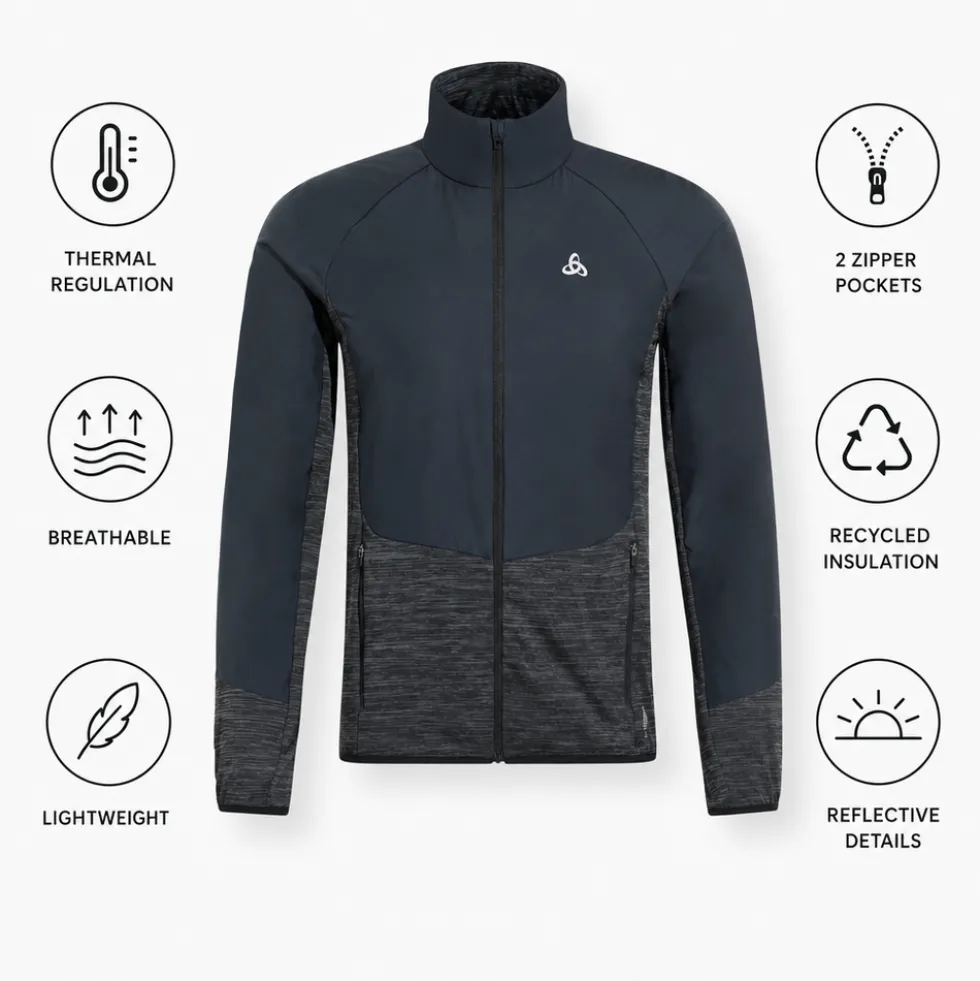 Giacca da trail Odlo Essential Insulator Hybrid Jkt Black