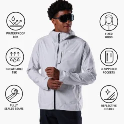 Giacca da trail Rossignol Rainproof 2.5L Light Grey