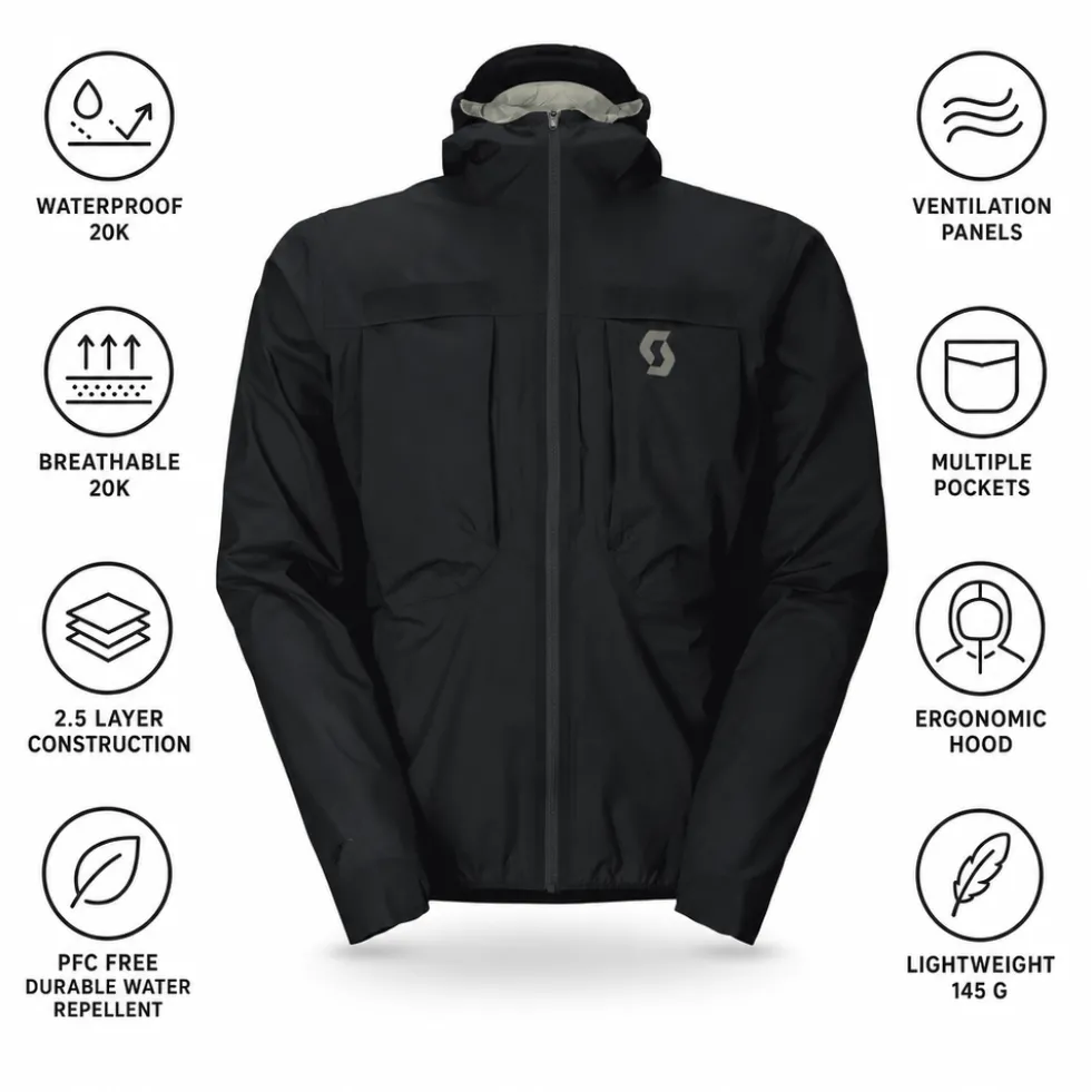 Giacca da trail Scott Endurance Super light Waterproof Black