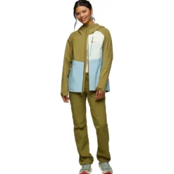 Giacca da trekking Cotopaxi Impermeo 3L Hooded Shell Jacket W Moss And Sea Spray