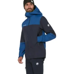 Giacca da trekking Mammut Alto Guide Hardshell Hooded Marine Tschiel